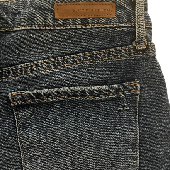 Articles of Society Dark Wash Distressed Shorts Size 26 - Picture 2 of 5